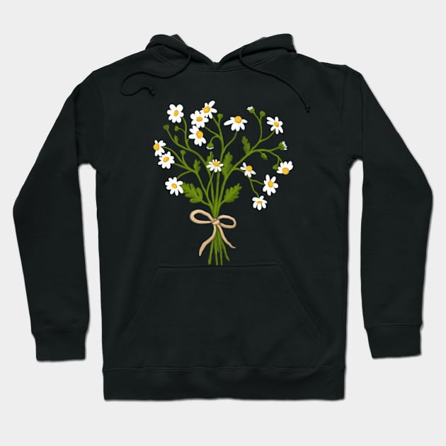 Chamomile Flower Bouquet Hoodie by Kraina